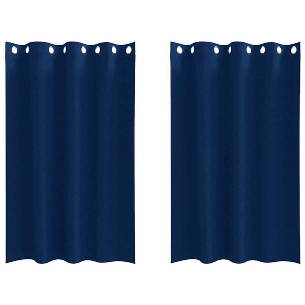 vidaXL Tende Blackout con Anelli 2 pcs Blu Scuro 175 x 140 cm