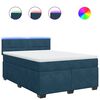 vidaXL Giroletto a Molle con Materasso Blu 140x200 cm in Velluto