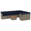 vidaXL Set Divani da Giardino 10 pz con Cuscini Grigio in Polyrattan