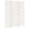 vidaXL Divisorio Ambienti 5Pannelli Bianco Legno Massello di Paulownia