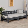vidaXL Dormeuse Estraibile Grigia 2x(90x200) cm Legno Massello di Pino