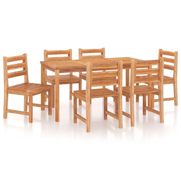 vidaXL Set da Pranzo da Giardino 7 pz in Legno Massello di Teak