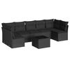 vidaXL Set Divani da Giardino con Cuscini 8 pz Nero in Polyrattan