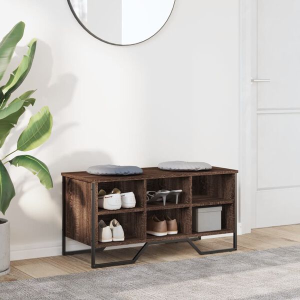 vidaXL Scarpiera Rovere Marrone 90x38x45,5 cm in Truciolato