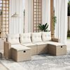 vidaXL Set Divano da Giardino 6 pz con Cuscini Beige in Polyrattan