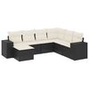 vidaXL Set Divani da Giardino con Cuscini 7pz Nero Polyrattan