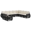 vidaXL Set Divano da Giardino 10 pz Nero e Bianco Crema polyrattan