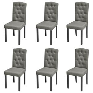 vidaXL Sedie da Pranzo 6 pz Grigio in Tessuto