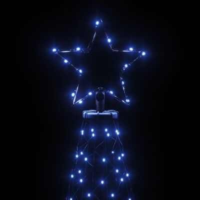 vidaXL Albero di Natale con Palo in Metallo 500 LED Blu 5 m