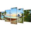 vidaXL Set Stampa su Tela Spiaggia di Sabbia con Amaca 200x100 cm