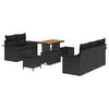 vidaXL Set Divano da Giardino 8 pz 7-Numero di posti Nero