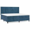vidaXL Giroletto a Molle con Materasso Blu Scuro 200x200 cm in Velluto