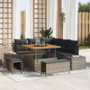 vidaXL Set Divano da Giardino con cuscino 8 pcs Grigio Poly Rattan