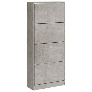 vidaXL Scarpiera Grigio Cemento 63x24x147 cm in Legno Multistrato