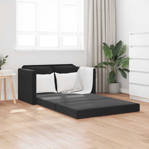 vidaXL Divano Letto da Terra 2 in 1 Nero 122x204x55 cm Velluto