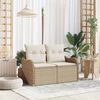 vidaXL Divano da giardino Beige 121 x 62 x 69cm polyrattan