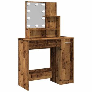 vidaXL Toeletta con LED Legno Antico 86,5x35x136 cm