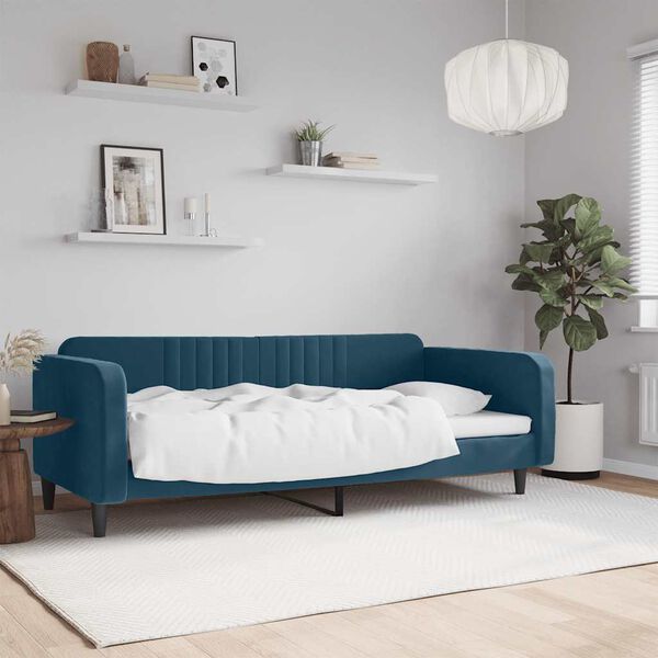 vidaXL Letto da Giorno Blu 90x200 cm in Velluto