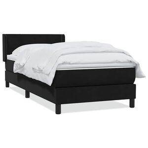 vidaXL Giroletto a Molle con Materasso Nero 80x220 cm Velluto