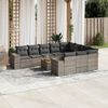 vidaXL Set Divani da Giardino 11 pz con Cuscini in Polyrattan Grigio