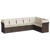 vidaXL Set Divani da Giardino 7 pz con Cuscini Marrone in Polyrattan