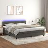 vidaXL Letto a Molle con Materasso e LED Grigio Scuro 160x200 cm
