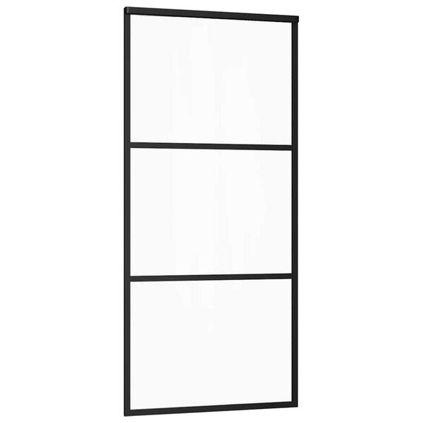 vidaXL Porta Scorrevole con Ferramenta 90x205cm Vetro ESG Alluminio