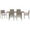 vidaXL Set da Pranzo per Giardino 7 pcs Grigio polyrattan