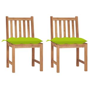 vidaXL Sedie da Giardino 2 pz con Cuscini in Legno Massello di Teak