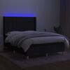 vidaXL Letto a Molle con Materasso e LED Nero 140x190 cm in Tessuto
