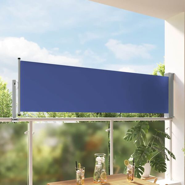 vidaXL Tenda Laterale Retrattile per Patio 80x300 cm Blu