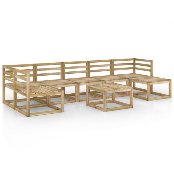 vidaXL Set Salotto da Giardino 8 pz in Legno di Pino Impregnato Verde