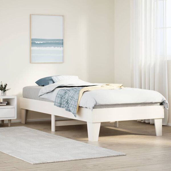 vidaXL Letto senza Materasso Bianco 90x200 cm Legno Massello di Pino