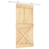 vidaXL Porta Scorrevole con Set Hardware 95x210 cm Legno Massello Pino