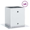 vidaXL Basi per Pali Quadrate 4 pz Argento 121x121 mm Acciaio Zincato