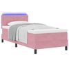 vidaXL Letto a Sorgente LED con materasso Rosa 100 x 200 cm Velluto