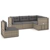 vidaXL Set Divani da Giardino 5 pz con Cuscini in Polyrattan Grigio