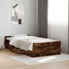 vidaXL Giroletto con Cassetti Rovere Fumo 75x190 cm Legno Multistrato
