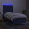 vidaXL Letto a Molle con Materasso e LED Blu 80x200 cm in Tessuto