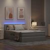 vidaXL Letto con contenitore e LED Grigio chiaro 140 x 190 cm Tessuto