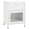 vidaXL Comodino Bianco 40x30x54,5 cm in Acciaio e Vetro
