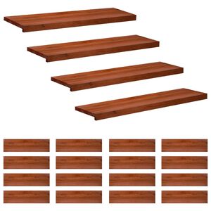 vidaXL Tappeti per scale 20 pz 90 x 30 x 2 cm Marrone