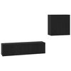 vidaXL Set mobile TV 4 pz Rovere Nero Legno ingegnerizzato