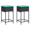 vidaXL Sgabelli da giardino con Cuscini 2 pz in Polyrattan Nero