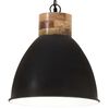 vidaXL Lampada Soffitto Industriale Nera Ferro Legno Massello 46cm E27