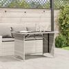 vidaXL Tavolo Giardino Piano Vetro Grigio Chiaro 110x68x70 Polyrattan