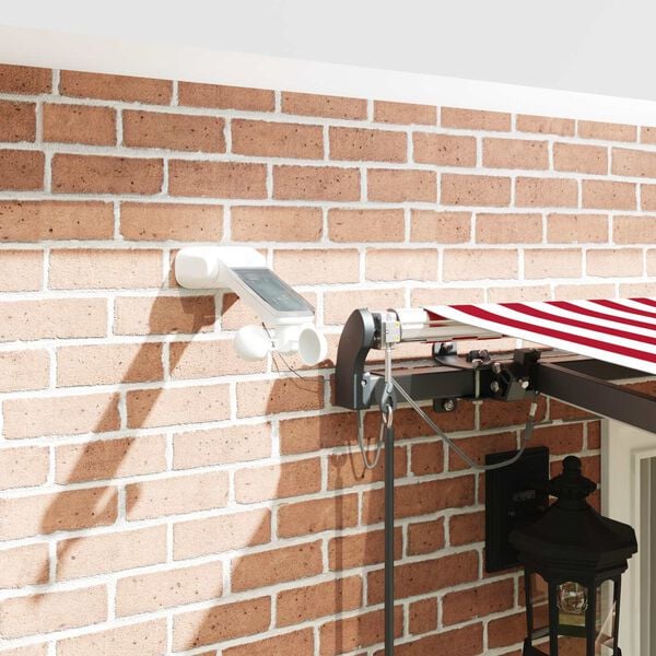 vidaXL Tessuto per Tenda con Rosso e Bianco 400 &times; 300 cm Poliestere