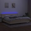 vidaXL Letto a Molle Materasso e LED bianco 200x200cm in Tessuto