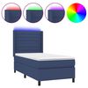 vidaXL Letto a Molle con Materasso e LED Blu 90x190 cm in Tessuto