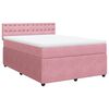 vidaXL Giroletto a Molle con Materasso Rosa 140x190 cm in Velluto
